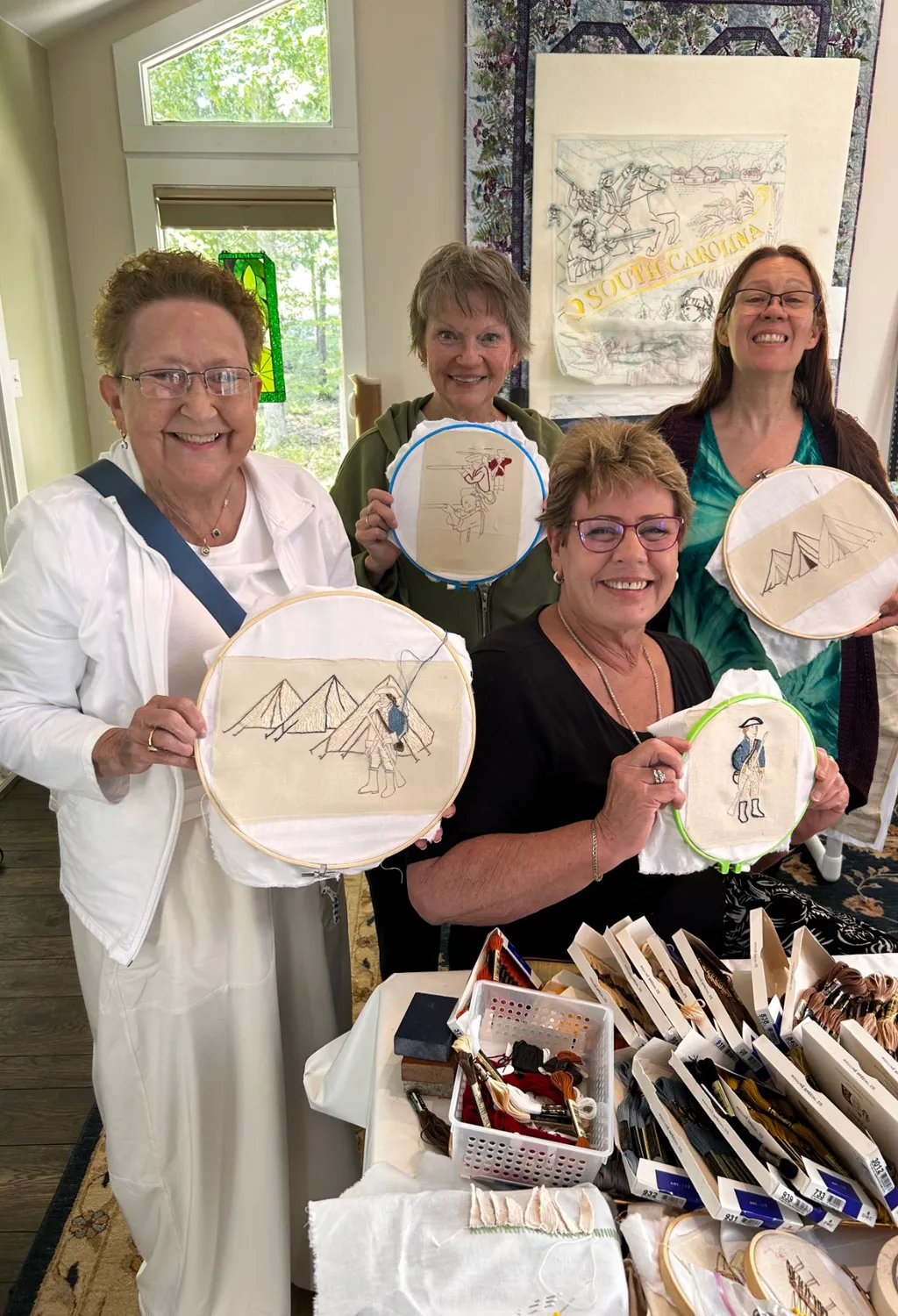 It's all smiles at the South Carolina stitching group
