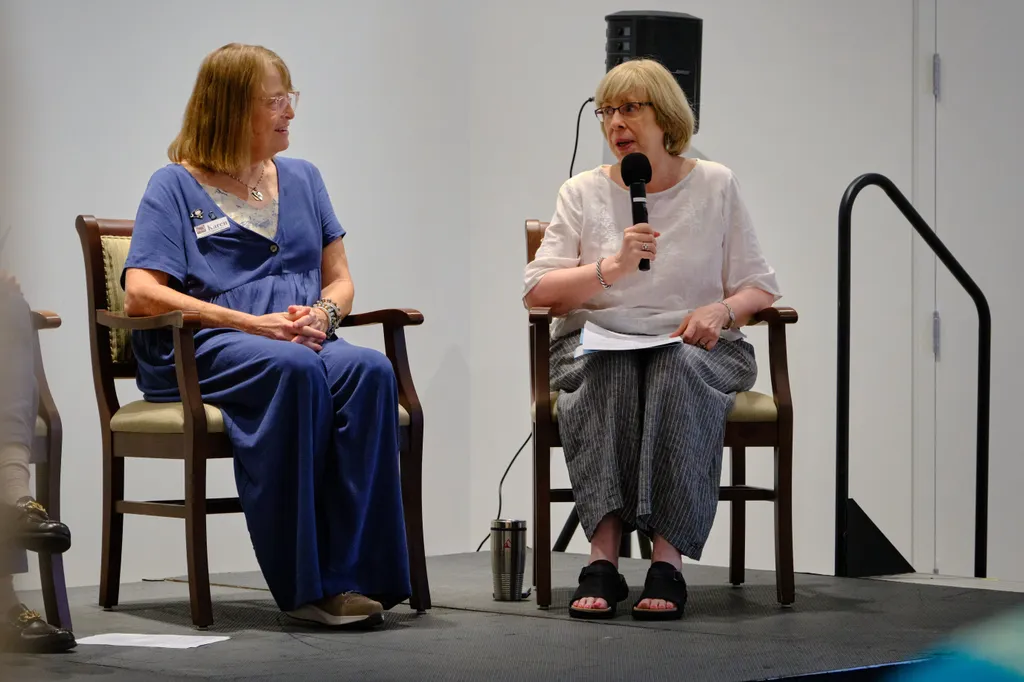 Virginia Director Catherine Theron shares her insights during the panel discussion
