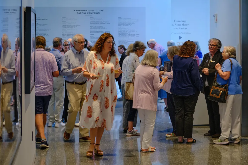 A view of the reception at the Muscarelle Museum of Art