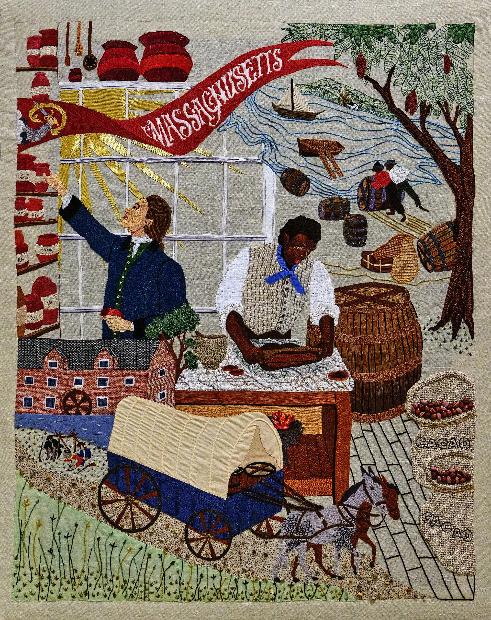 The Massachusetts tapestry panel